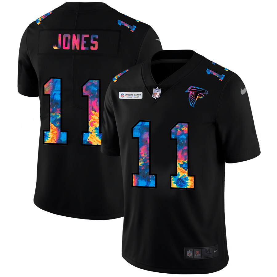 NFL Atlanta Falcons #11 Julio Jones Men Nike MultiColor Black 2020 Crucial Catch Vapor Untouchable Limited Jersey